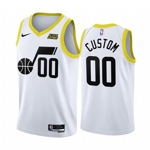Men's Utah Jazz Orange Customized 2022/23 White Association Edition Stitched Basketball Jersey